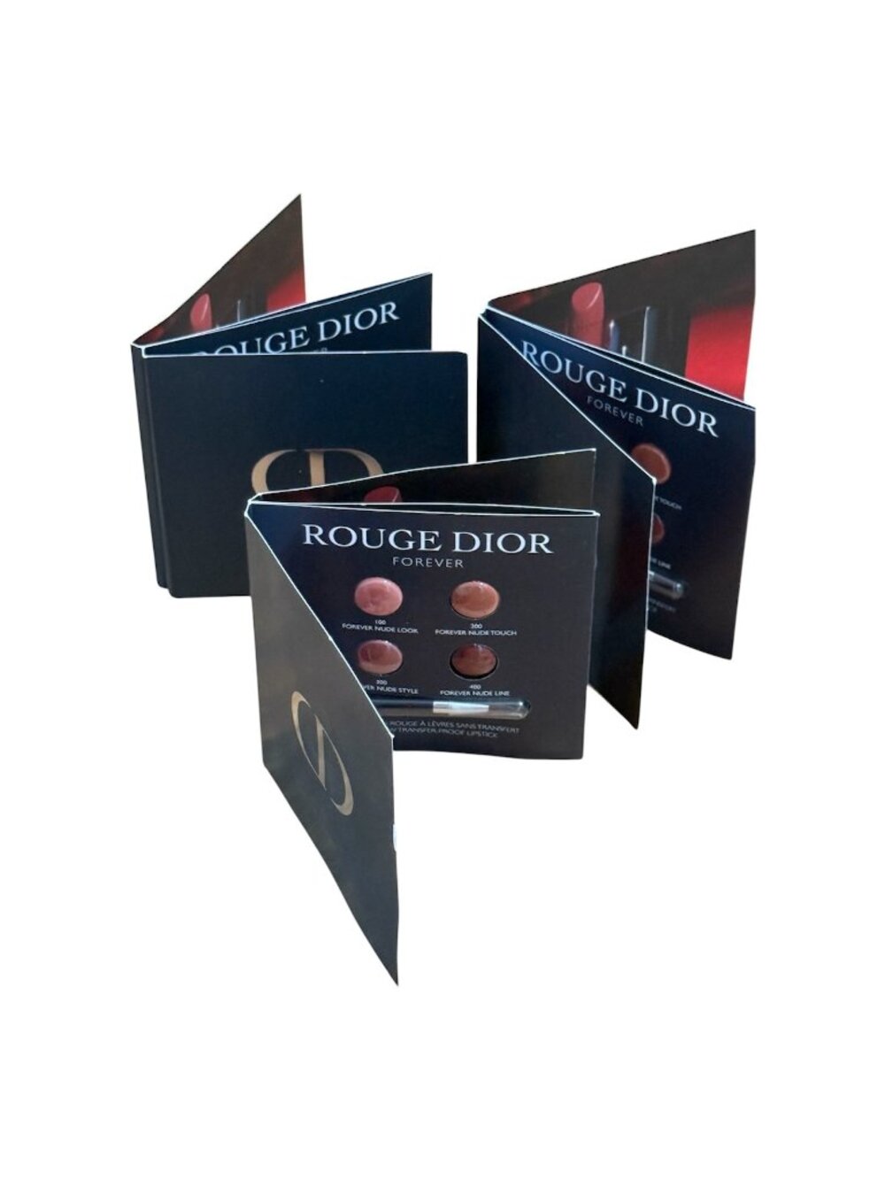Christian Dior Rouge Forever Lipstick 5 Shade Sample Blister Pack on Card Lot 3